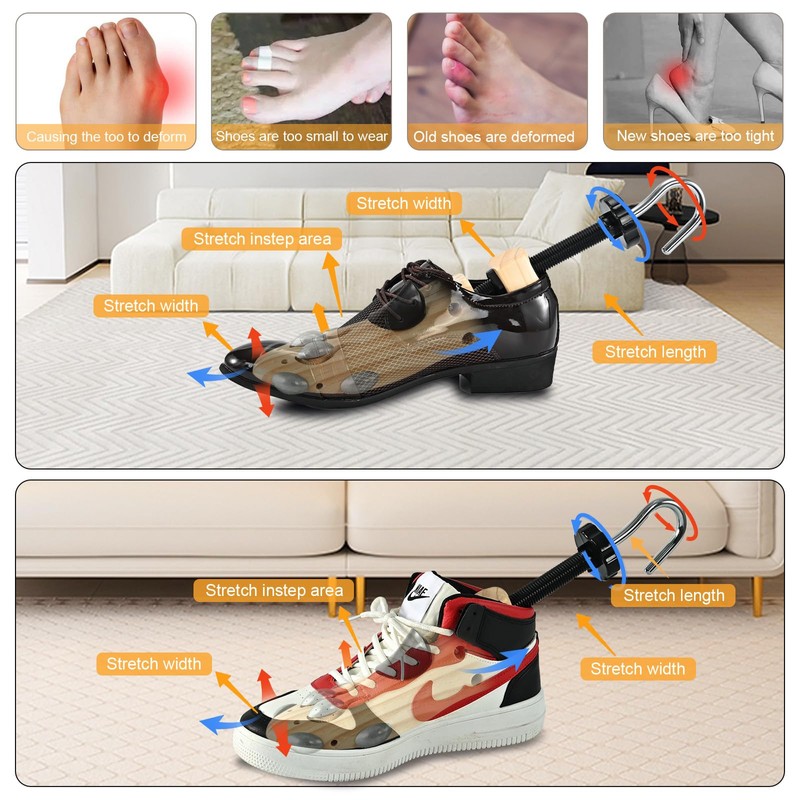 eachway Wooden Shoe Stretcher Men Women,Premium 4-Way Shoe Tree Stretch