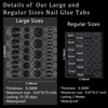 Allstarry 288pcs (12 Sheets) Nail Adhesive Tabs Large Size Waterproof