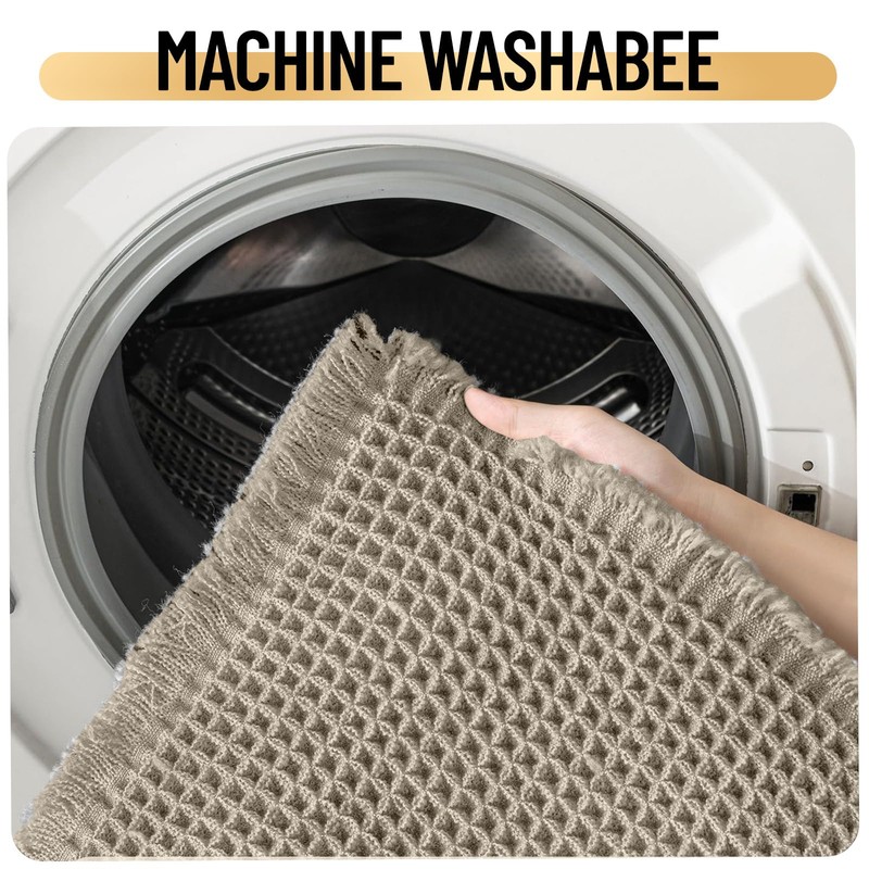 LINGKY Waffle Bath Mat, Non-Slip Bathroom Rug with Non-Slip Backing,