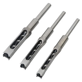 Pxyelec 3 Piece Woodworking Square Hole Drill Bit Set Mortise Chisel Set Countersink Bits Hole Saw Power Tool Set 9/16 5/8 3/4"