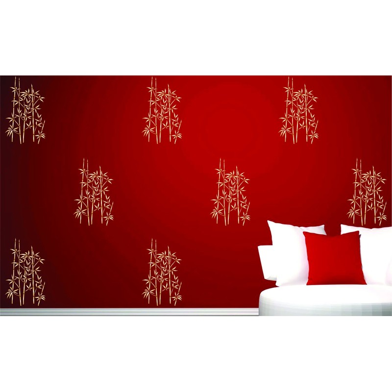 Bamboo Stencil, 6.5 x 10.4 inches (M) Reusable Large Evergreen
