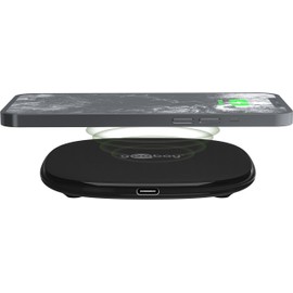 goobay 64675 Wireless Charger 15 W/Charging Station Compatible with QI Enabled Devices/Quick Charge/Overheating Protection