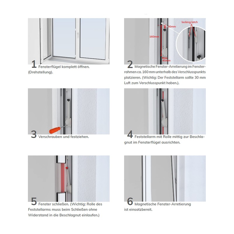 MFT Magnetic Window Lock for Adjusting the Window Opening -