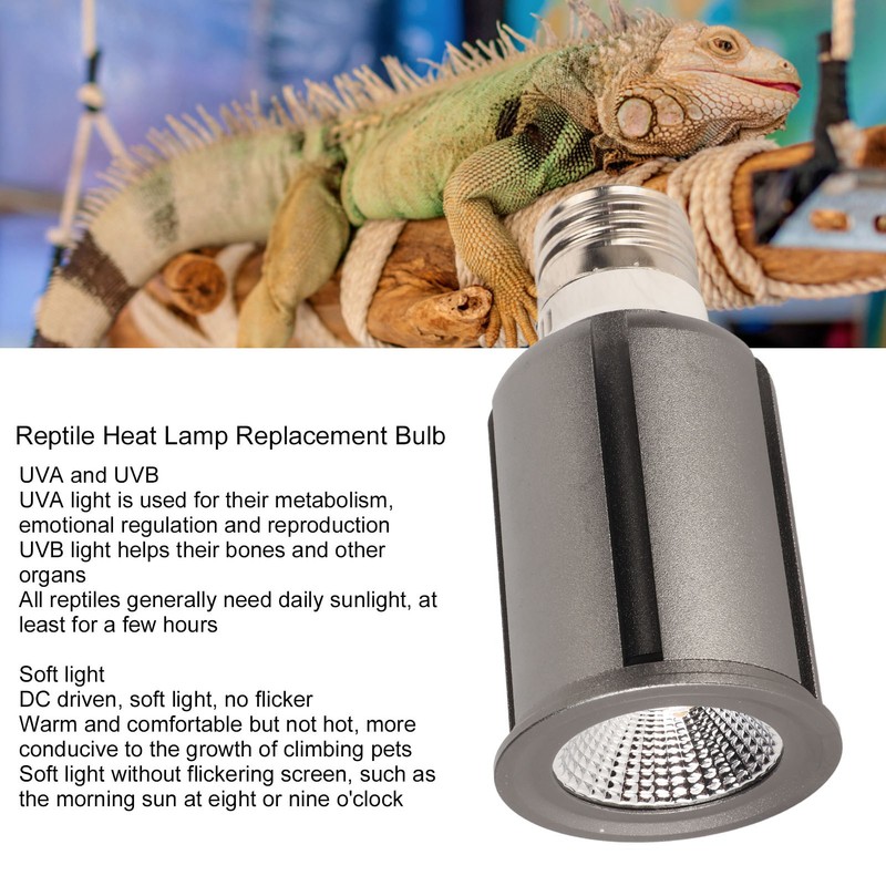 Reptile Heat Lamp Replacement Bulb UVA UVB LED Reptile Basking