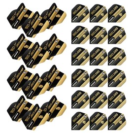 WINMAU Rhino Ireland Black & Gold Flag Dart Flights - 10 sets per pack (30 dart flights in total)