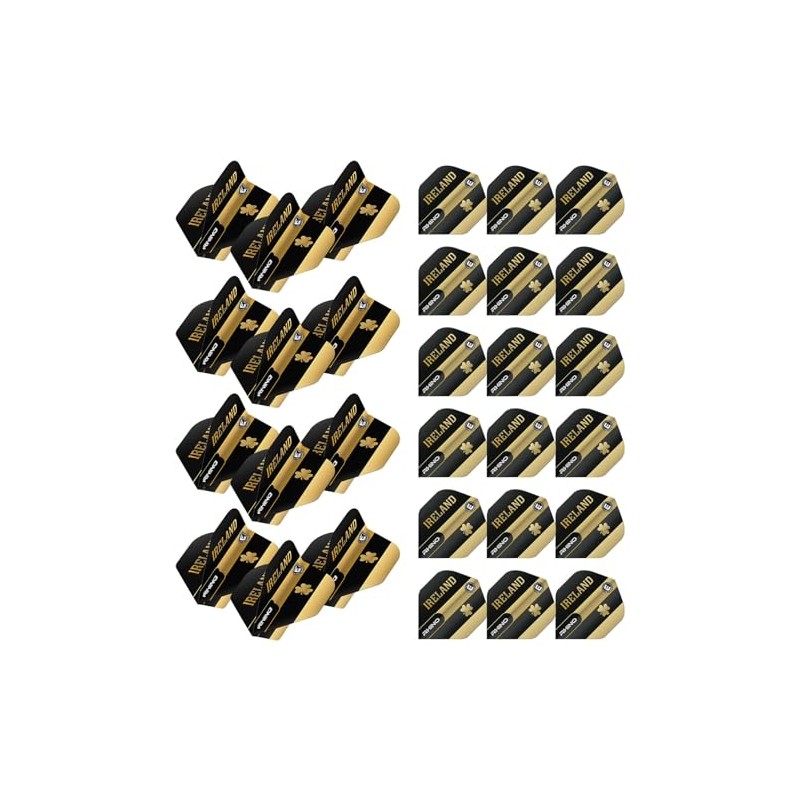 WINMAU Rhino Ireland Black & Gold Flag Dart Flights -