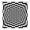 Optical Illusion Shower Curtain Black White Checkboard Pattern Reflecting Symmetric