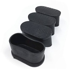 Autuwintor Black Rubber Leg Tips,Caps for Chair Legs,Oval Chair Leg Caps,1.18x2.36/30x60mm(Lxw),4 Pcs