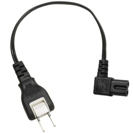 Kaito Denshi AC Power Cable, Glasses Cable, L-Shape, Swing, Straight, Glasses, Cord, Straight Type, Connector, 2-Pin, Black, RoHS 7.9 inches (20 cm)