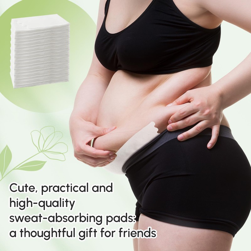 Neer 100 Pcs Tummy Liners for Sweat White Thin Cotton