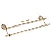 Golden Double Towel Rack,Adjustable Towel Holder Gold Crystal Bathroom Towel