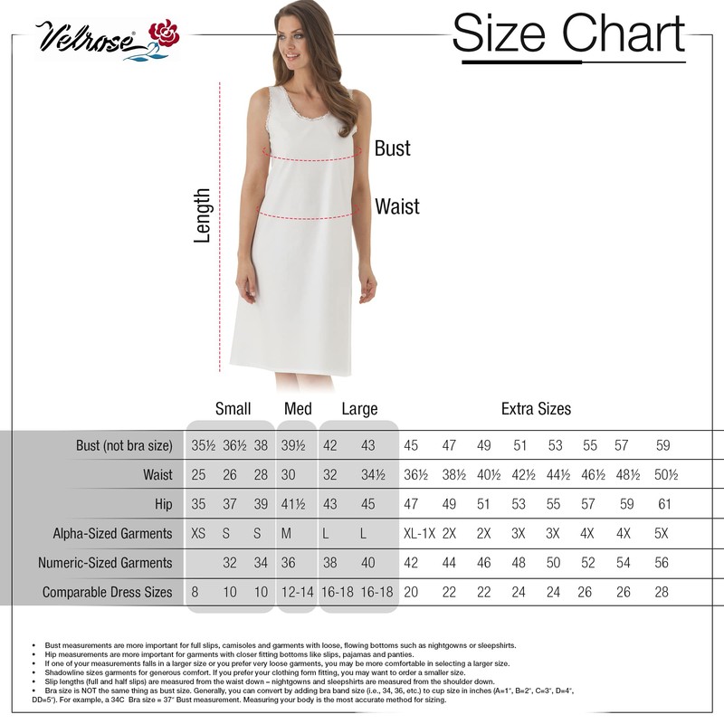 Velrose Cotton Full Slips White Style 801 (50)