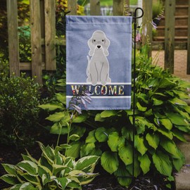 Caroline's Treasures BB5671GF Bedlington Terrier Blue Welcome Garden Flag Mailbox Flag Decorative Yard Flag Banner Outside Patio Artwork Yard Flower Beds, Garden Size, Multicolor