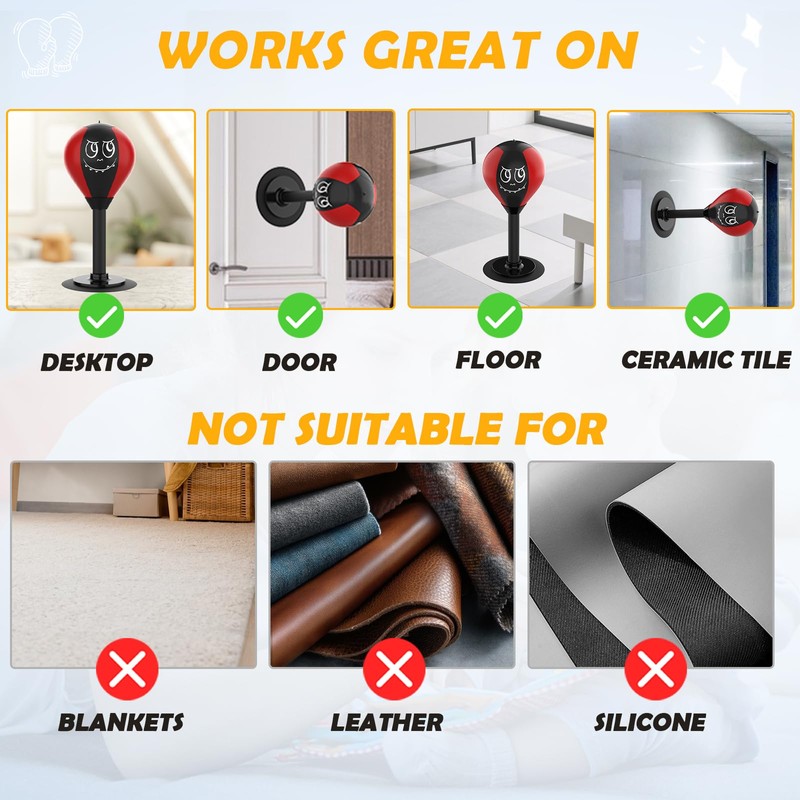 Suction Cup Desktop Punching Bag - High-Rebound Spring Boxing Ball