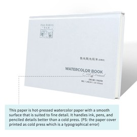 Paul Rubens Watercolor Paper, High Absorption, Artist Quality Watercolor Sketchbook, Acid-Free 100% Cotton, 7.87x5.43'', 140b(300gsm), Pack of 2 (40 Sheets), Art Supplies for Beginners, Professionals