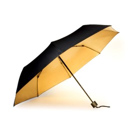Suck UK Black And Gold Windproof Umbrella | Travel Umbrella | Lightweight Compact Umbrella | Folding Umbrella | Manual Telescope Umbrella | Strong Umbrella | Handbag Essentials