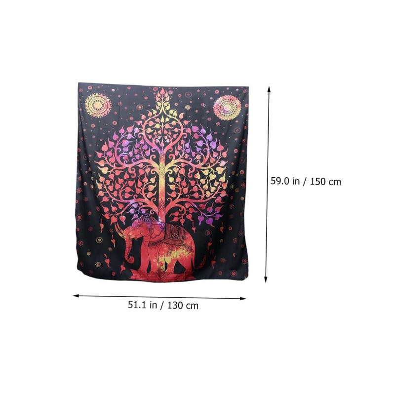 TEHAUX Elephant Pattern Wall Hanging Tapestry Creative Background Drop for