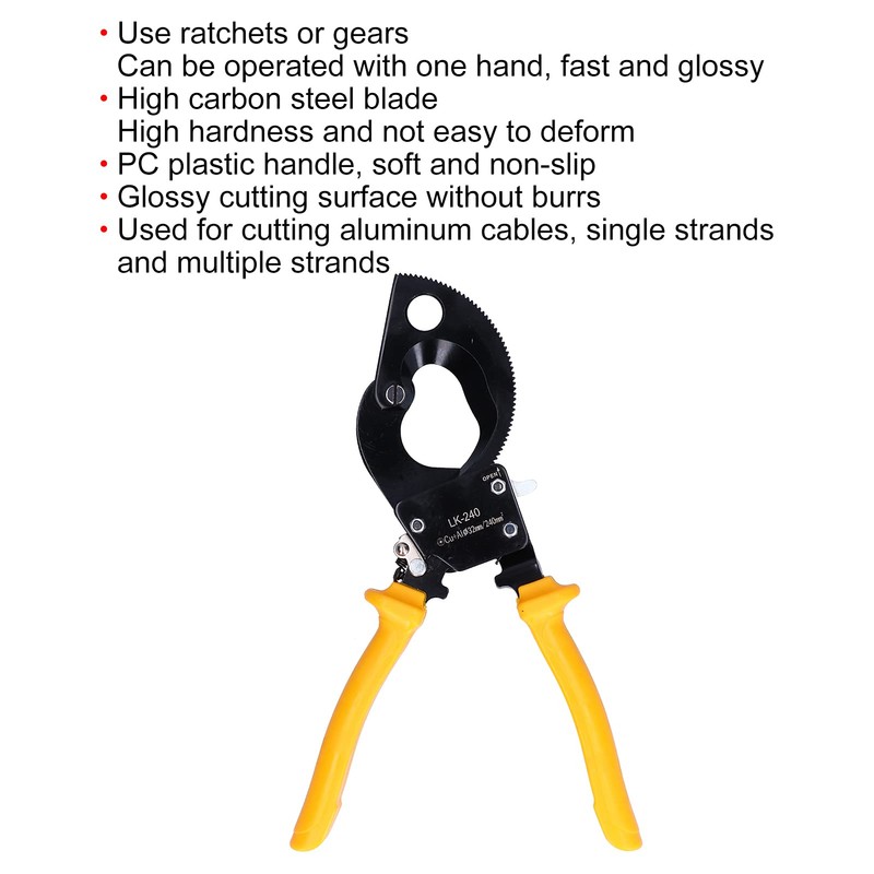 Cable Cutter Ratchet Cable Cutter Mechanical Tool Gear Plastic Cable