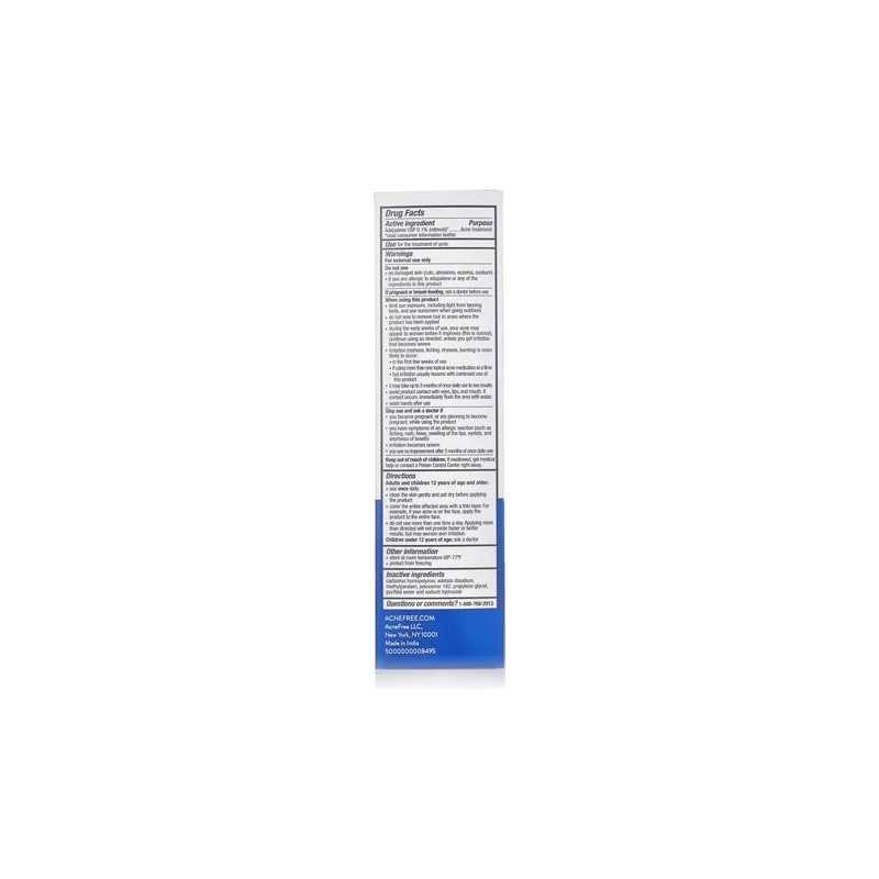 Gel De Adapaleno 0.1% Acne Free, Tratamiento Tópico Con Reti