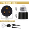 Figame 2 Pack 3 Prong Lamp Socket to Plug Adapter,