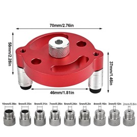 Woodworking Center Finder Kit, Drills Guide Locator with 2/3/4/5/6/7/8/9/10mm,Drill Guides,Drill Guide for Vertical Hole Drilling,Drilling Hole Locator Set Handheld Drill Bits and Drill Bushings