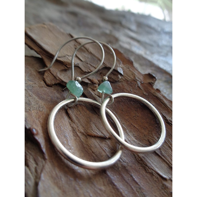 ✿ ETHNO RING & GRÜNER STEIN ✿ Boho Ohrringe