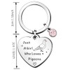 QMVMV Funny Pigeon Keyring Gifts Animal Lover Gift Just A