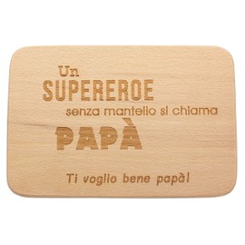 Spruchreif Wooden Breakfast Board, Bread Board with Engraving, Gifts for Dad, Wooden Board with Heart Cut-Out, Father's Day Gift