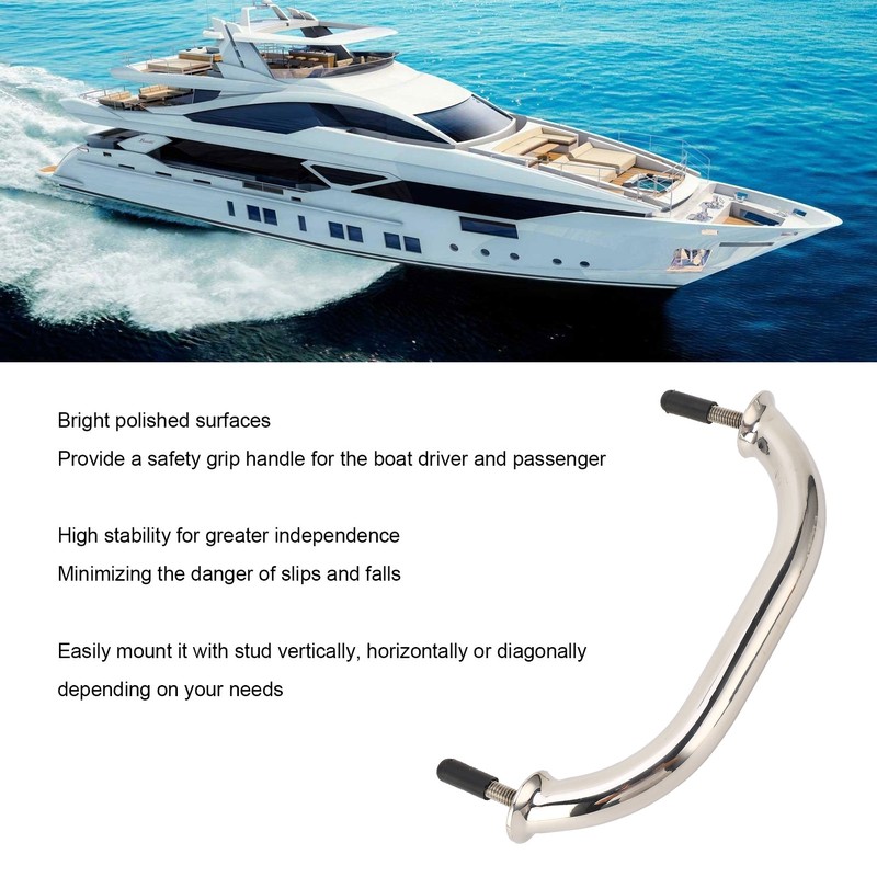 8in Boat Handrail 316 Stainless Steel Rust Proof Bright Polished