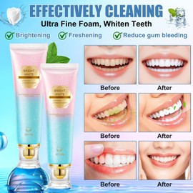 2 Pack Nicotinamide Whitening Toothpaste - Niacinamide Toothpaste 100 g for White Teeth, Enamel Care, Deep Cleaning & Fresh Breath, No Fluoride (A)