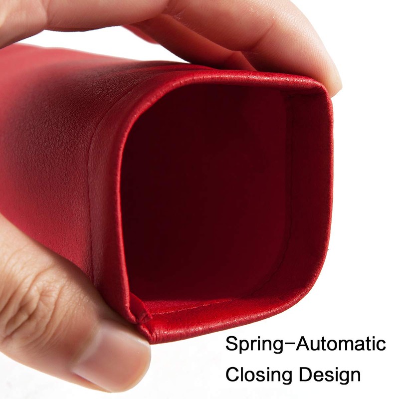 Squeeze Leather Sunglasses Pouch - 3 Pack Spring Storage Glass