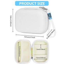 Ainiv Digital Camera Case Compatible with Sony ZV-1/Ricoh GR/Casio zr1000/1200/Canon G7/SX720/Panasonic ZS110, Small Carry Case Digital Camera, Hard Travel Carry Bag, White
