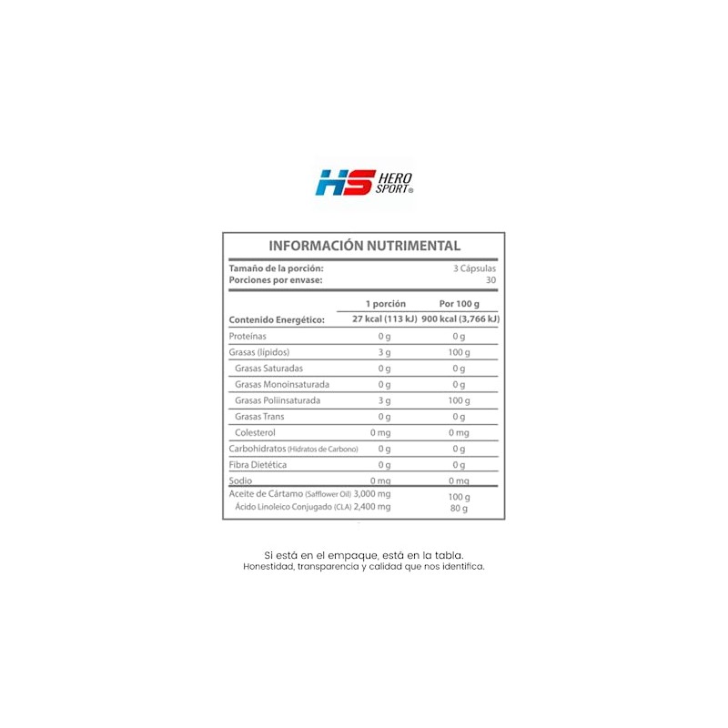 CLA 2400mg 90 Cápsulas Blandas. Ácido Linoleico Conjujado (CLA). 30