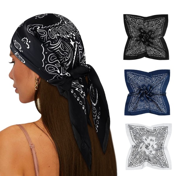 GERINLY Head Scarf Silk Feeling Scarf Hair Wrap For Sleeping