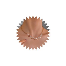 Iaceble Vintage Bead Pearl Choker Necklace Gold Paperclip Chain Collar Necklace Cluster Pearl Necklace Bridal Pearl Pendent Necklace Pearl Dangle Necklace Jewelry for Women