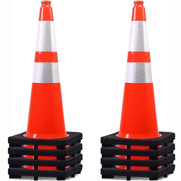 (8 Pack) BESEA 28” inch Traffic Safety Cones Orange Road