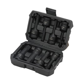 Hoteche 8-Piece 1/2" Drive Impact Metric Hex Bit Socket Set | Cr-Mo Steel, Laser Etched Sizes, Heavy Duty Storage Case