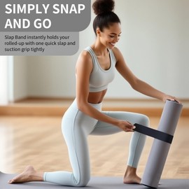 YOGAER - Correa para esterilla de yoga de 25 pulgadas | Soporte para banda para transporte y almacenamiento | Accesorio esencial para yoga enrollado, Negro -, 25 Inch Length