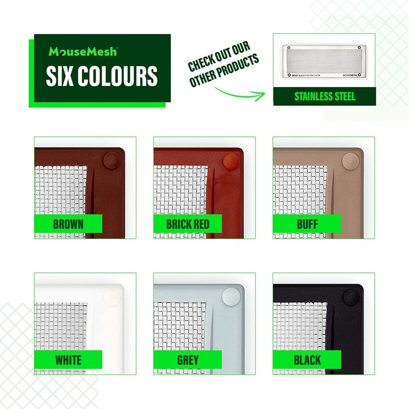 Mousemesh Medium Brown Pest Proofing Air Brick Vent Cover size