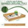 MAONAME Bamboo Serving Tray with Handles, Rectangular Decorative Tray for