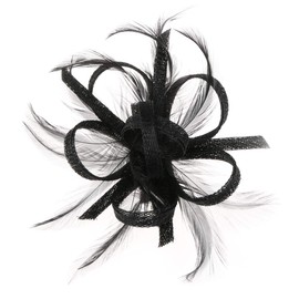McBURN Clip Fascinator Hair Accessories Headdress Occasion Hat Women – Made in Italy Spring Summer – One Size Black