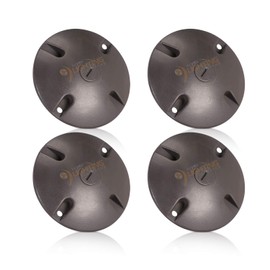 4 in. Round Weatherproof Electrical Junction Box Cover with 1/2 in. NPT Thread Outlet for Indoor/Outdoor Use – Landscape Accessories – Bronze (4-Pack)