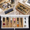 Hilislog Small Silverware Drawer Organizer Kitchen Utensils Bamboo Cutlery Tray