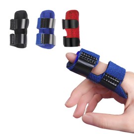 CUEMOON 3 Stück Fingerriemen Fingerbandagen Fingerbandagen Fingerschutz Gelenkschutz Verstellbarer Fingergurt Schwarz Blau Rot