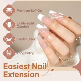Coffin Nail Tips Full Matte 240pcs Medium Coffin Gel x Nail Tips Full Cover Clear Coffin False Acrylic Nail Tips DIY Nail Art Salon Press On Nails, 12 Sizes Luckyfairy Gelly Nail Extension
