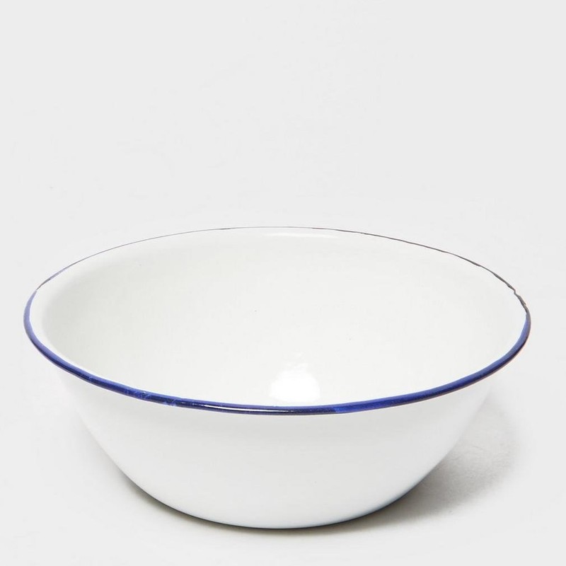 Highlander 17cm Enamel Bowl Camping Cooking Eating, White, One Size