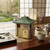 Rotating Japanese Tea Bag Organizer Dispenser - Pagoda Design, 360°