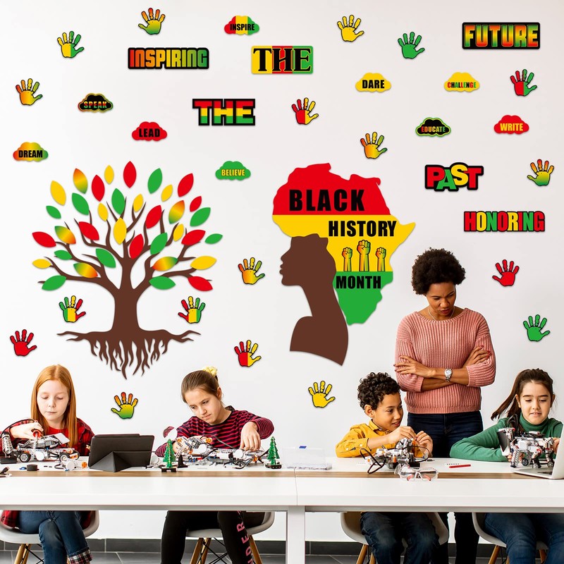 91 Pcs Black History Month Decorations for Classroom Bulletin Board
