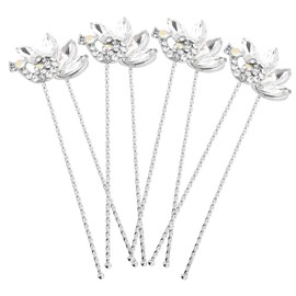 Gatuida 4pcs Rhinestone Bridal Hairpins U Shaped Wedding Hair Accessories for Women Elegant Lightweight Hair Clips for Buns Braids Updos Party and Daily Wear