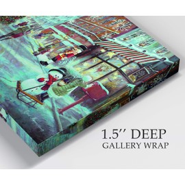 Renditions Gallery Abstract Christmas Art Prints for Home Decor Snowy Paris Christmas Wall Artwork Hanging Prints for Bedroom Dining Living Room Office Home Kitchen Wall Decor - 18"X27" LT18